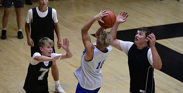 boys playing Basketball